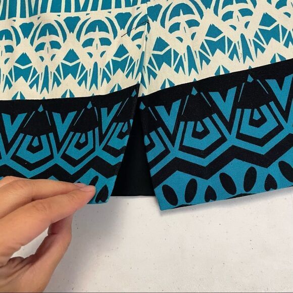 plenty by TRACY REESE multicolor aztec print high waist cotton skirt, size 0 - Picture 4 of 10